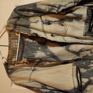 Distressed custom jean jacket